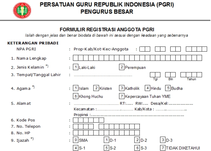 Pendaftaran PGRI Sampang - Persatuan Guru Republik Indonesia Cabang Sampang